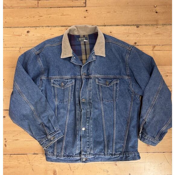 Old Rye Other - VINTAGE Old Rye Denim Barn Jacket Coat Mens XXL Corduroy Collar Flannel Lined
